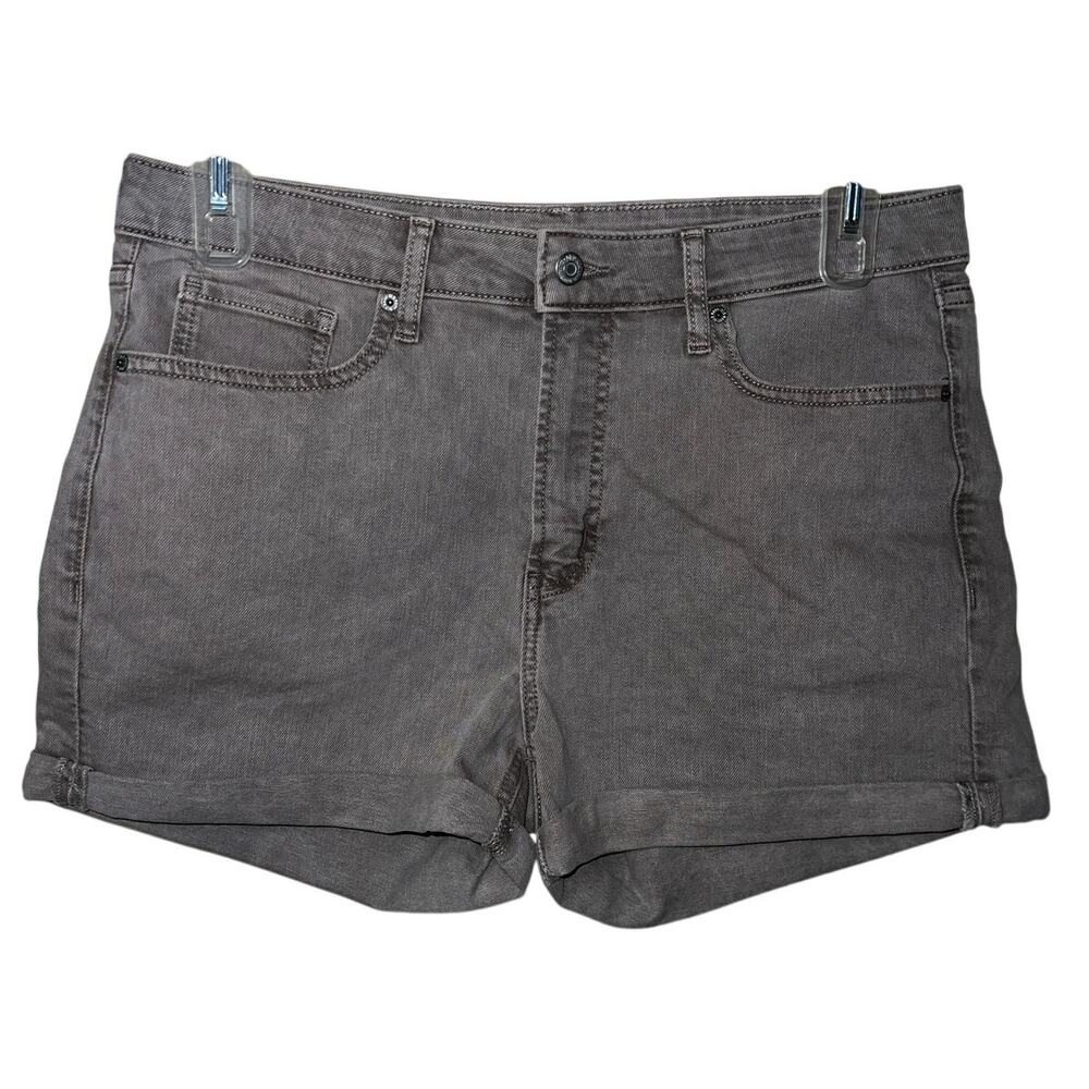 Old Navy Shorts 12 Women  O. G. High Rise Denim Jean Shortie Gray Tan Unique